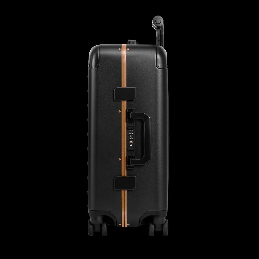 Solgaard Carry-on Closet hard shell suitcase in Baltic Black and Rose Gold
